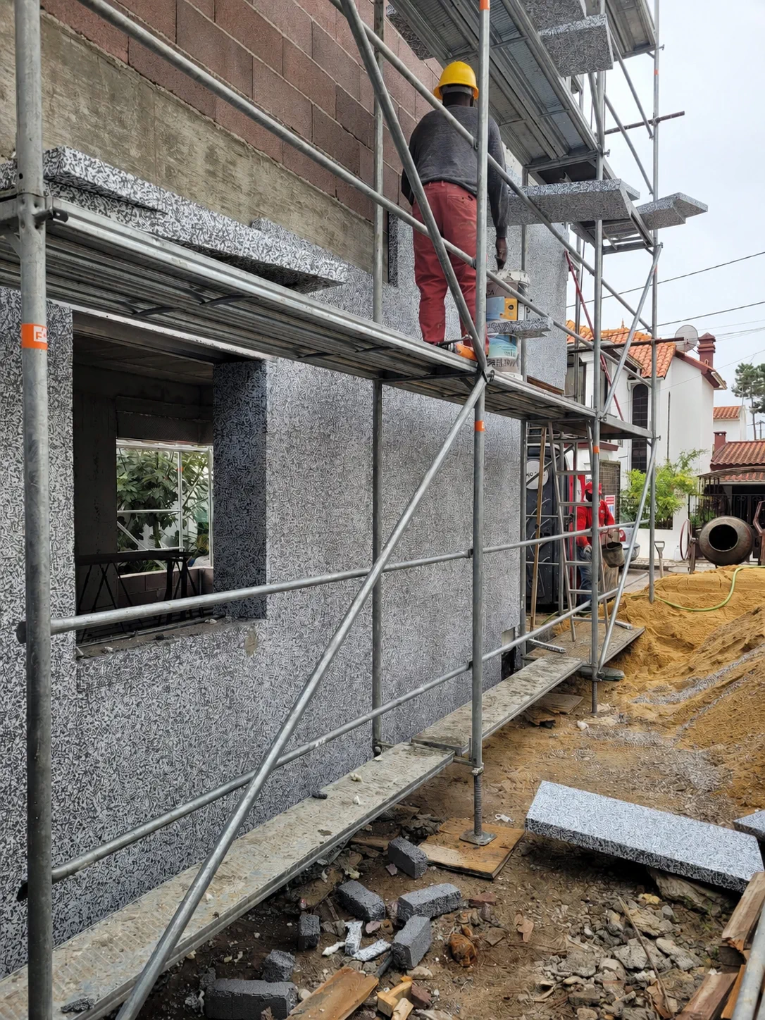 Acompanhamento e coordenação de obra em fachada